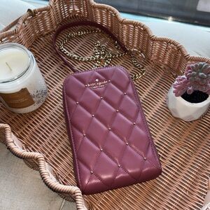 Kate Spade Quilted Chain Strap phone crossbody in Pomegranate 💗